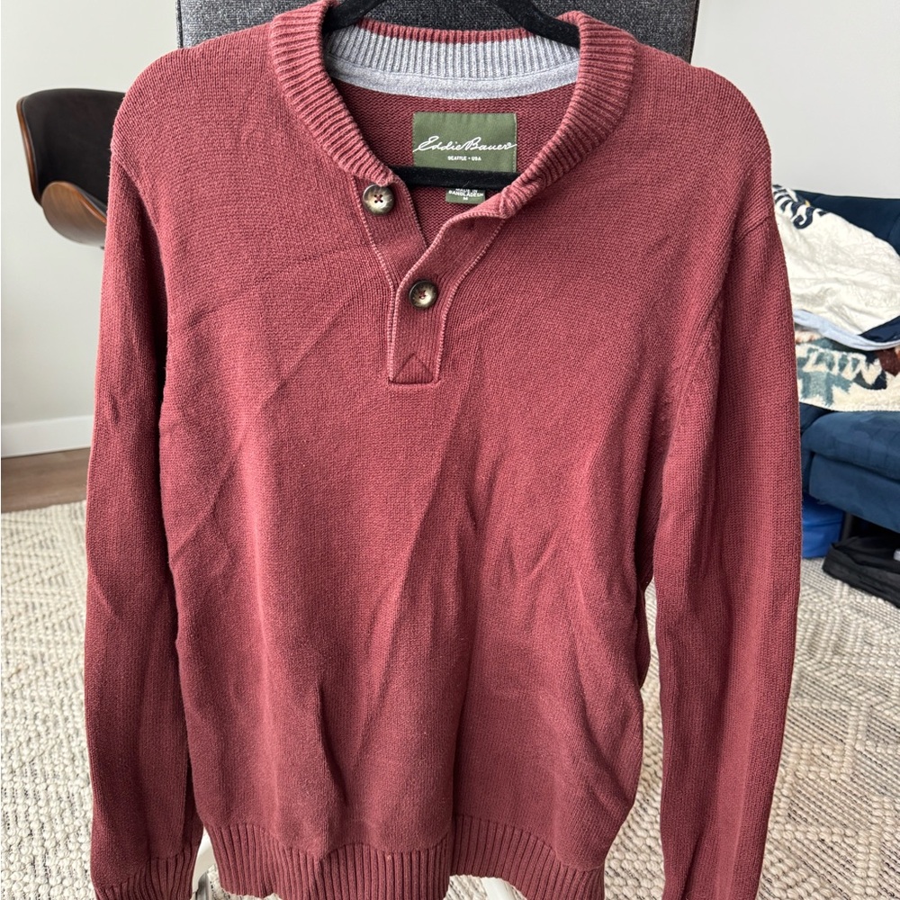 Eddie Bauer Men's Burgundy Sweater